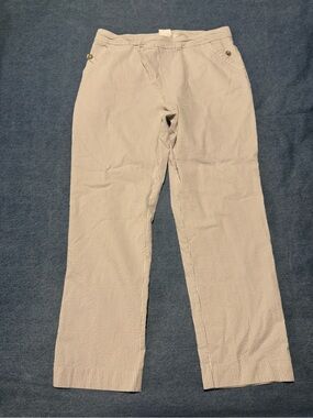 Zac & Rachel Striped Seersucker Millennium Pull-On Pants – Size L